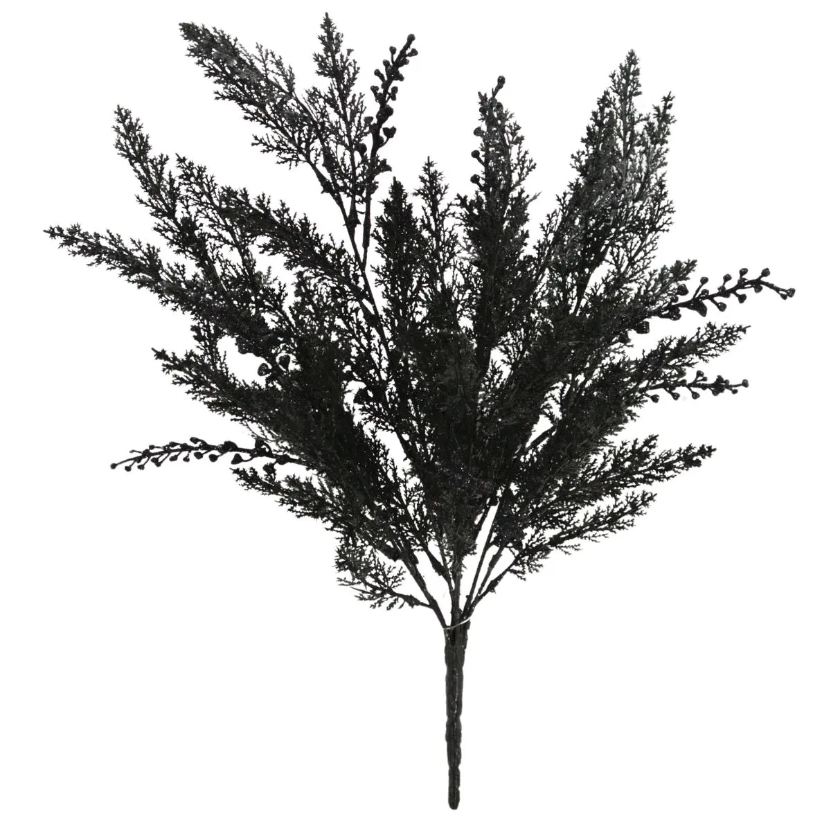 19" Black Cypress with Glitter Bush 84344-BK