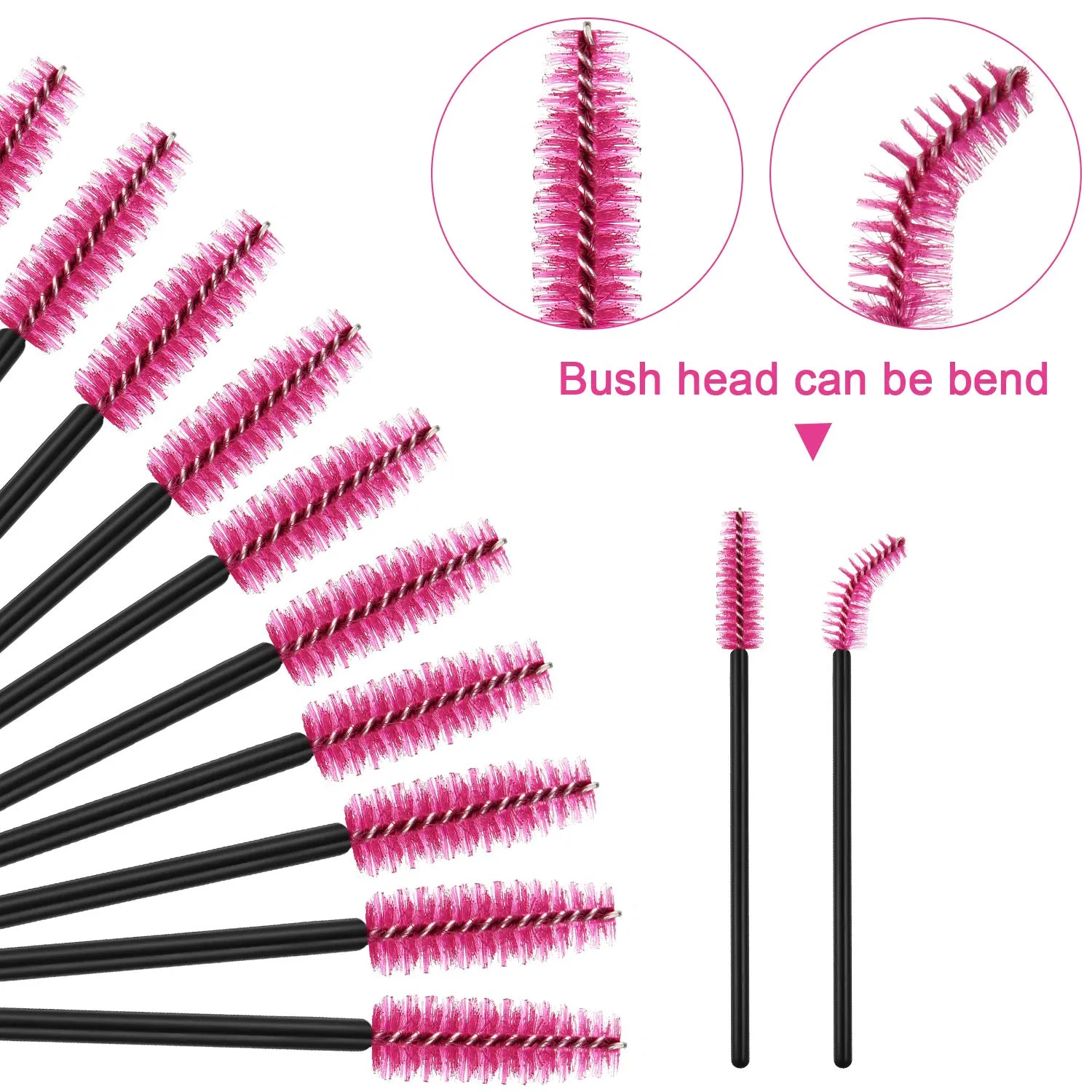 24 Pieces Plastic Eyelash Extension Tweezers False Eyelash Applicator Tool Eyelash Auxiliary Clip and 100 Pieces Eyelash Brush Mascara Wands Applicator for Eyelash Application (Black) Black