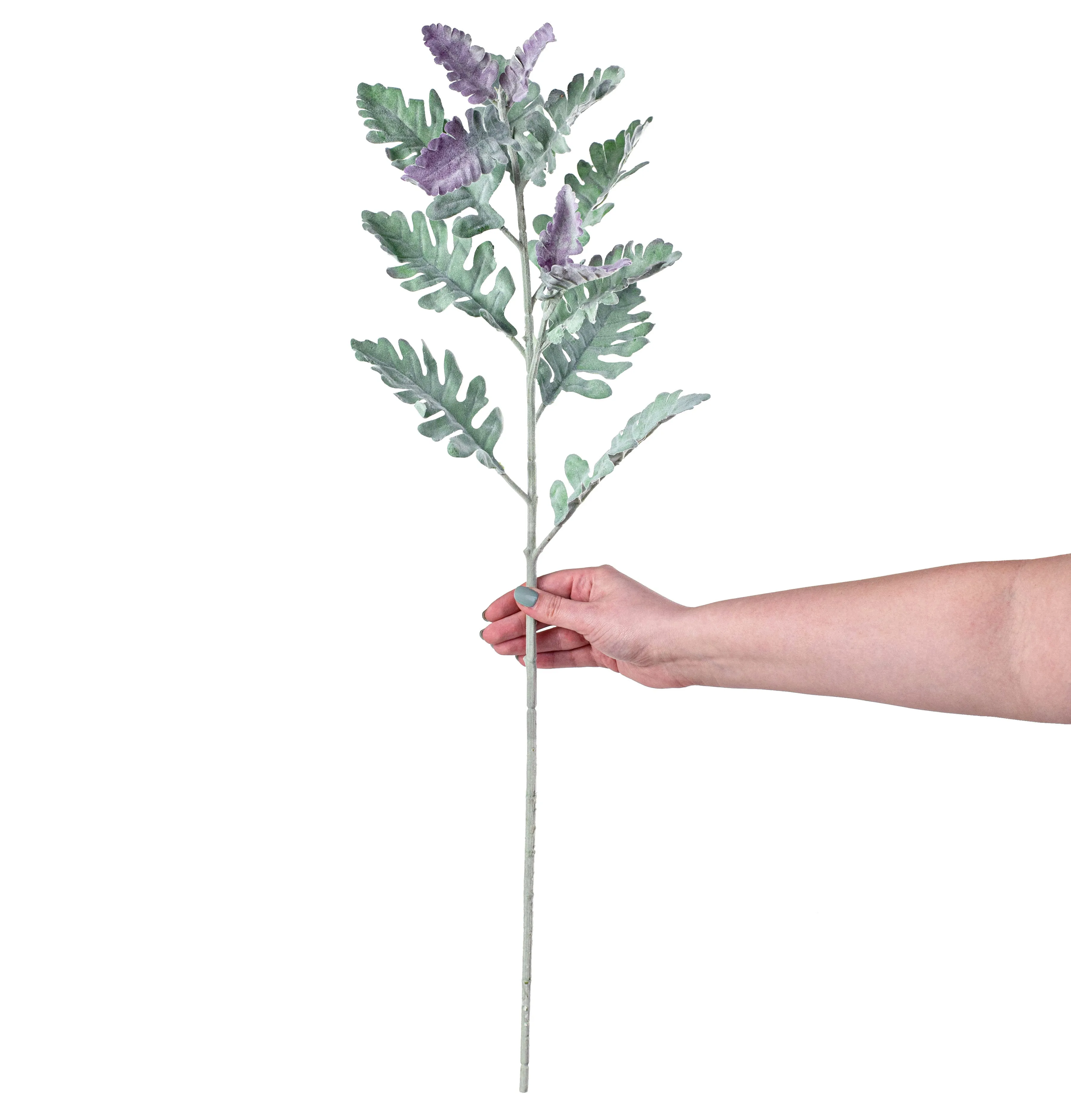 29" Flocked Dusty Miller Spray