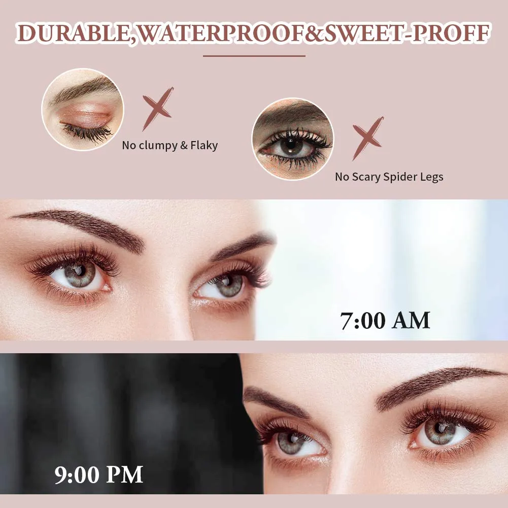 4D Silk Fiber Lash Mascara,Natural Waterproof Smudge-proof Mascara,Natural Thickening Lengthening Mascara No Clumping, No Smudging Lasting All Day (black)