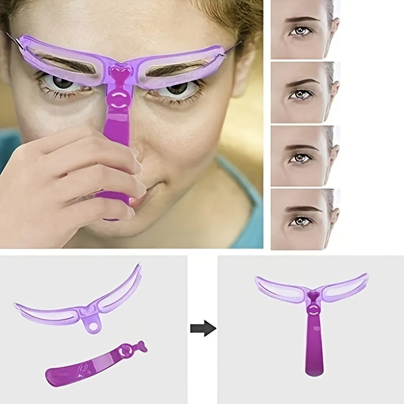 8-piece Eyebrow Stencils Set: Eyebrow Shaping Kit with Handle, Includes 8 Styles of Reusable Eyebrow Templates.