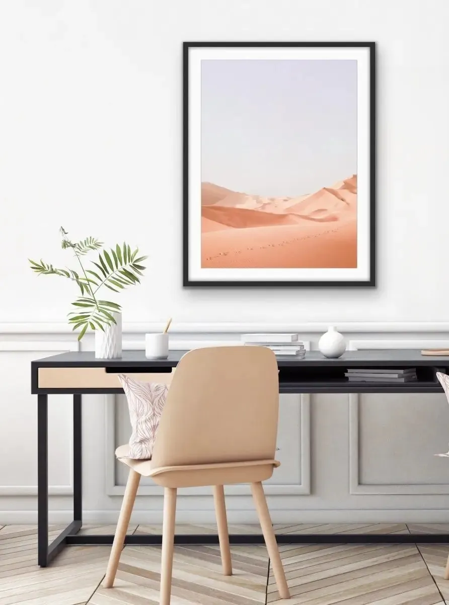 A Walk In The Desert I- Boho Pastel Photographic Desert Landscape Print