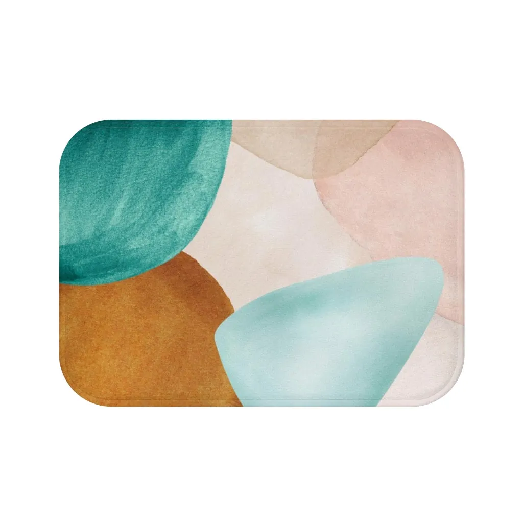Abstract Boho Bath Mat | Blush Pink Teal
