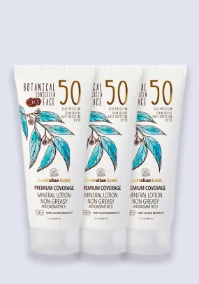Australian Gold Botanical Tinted Mineral Face Lotion SPF 50 - Fair/Light 88ml - 3 Pack Saver