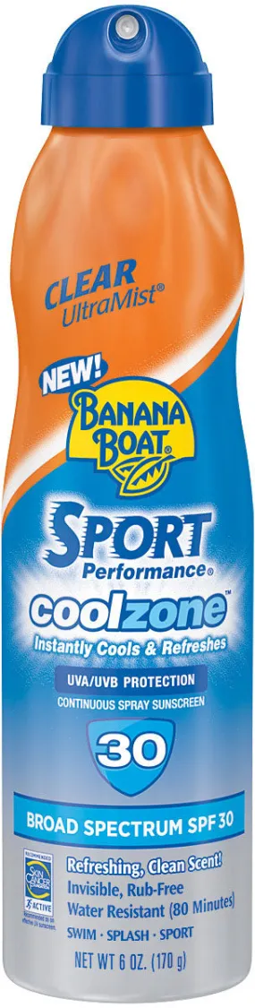 Banana Boat Cool Zone Sport Sunscreen SPF 30 - 6 oz Sun Protection