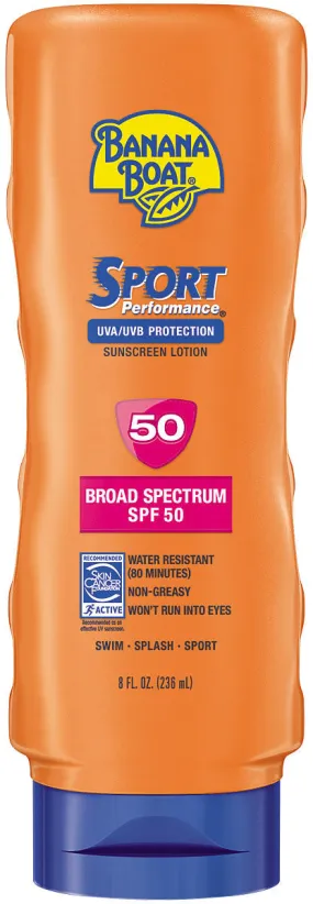 Banana Boat Sport Sunscreen Lotion SPF 50 - 8 oz for Ultimate Sun Protection