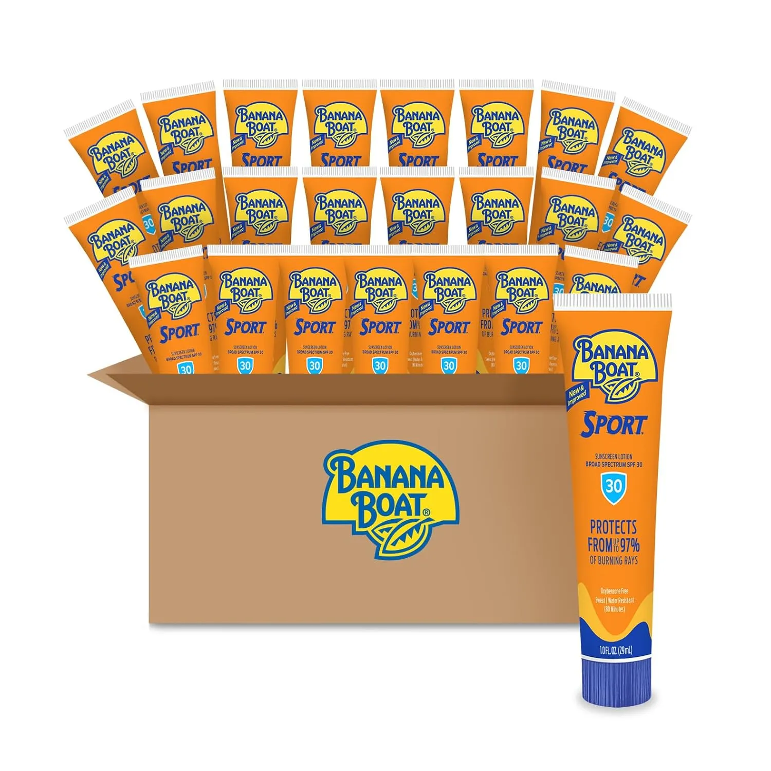 Banana Boat Sport Ultra SPF 50 Sunscreen Lotion, 12oz | Banana Boat Sunscreen SPF 50 Lotion, Oxybenzone Free Sunscreen, Sunblock Lotion Sunscreen, Family Size Sunscreen, 12oz