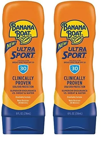 Banana Boat Sport Ultra SPF 50 Sunscreen Lotion, 12oz | Banana Boat Sunscreen SPF 50 Lotion, Oxybenzone Free Sunscreen, Sunblock Lotion Sunscreen, Family Size Sunscreen, 12oz