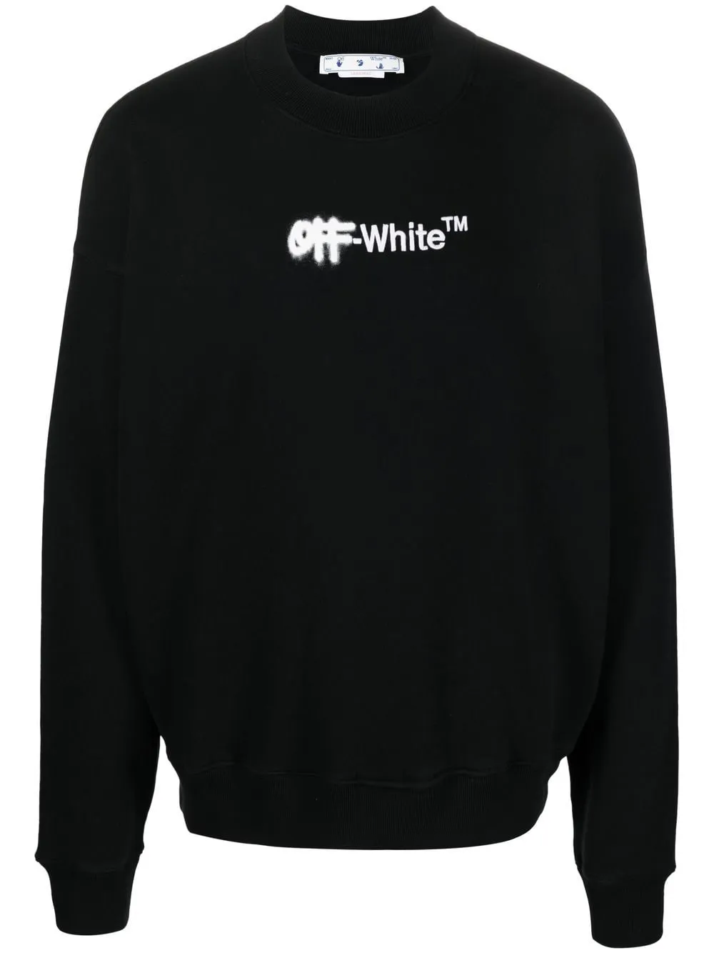 Black/white embroidered logo crew-neck sweatshirt