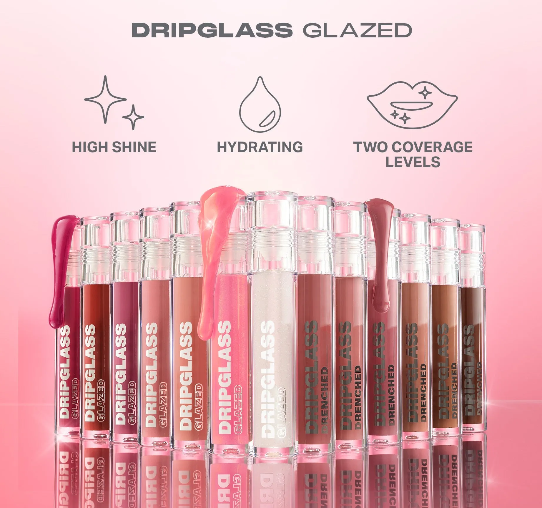 Dripglass Glazed High Shine Lip Gloss - Raspberry Reflection