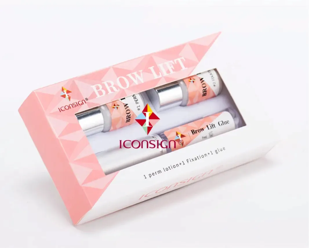 Iconsign Brow Lamination Kit – Eyebrow Perming, Lifting, Shaping & Tinting with Support Brushes for Fuller, Defined Brows at Home