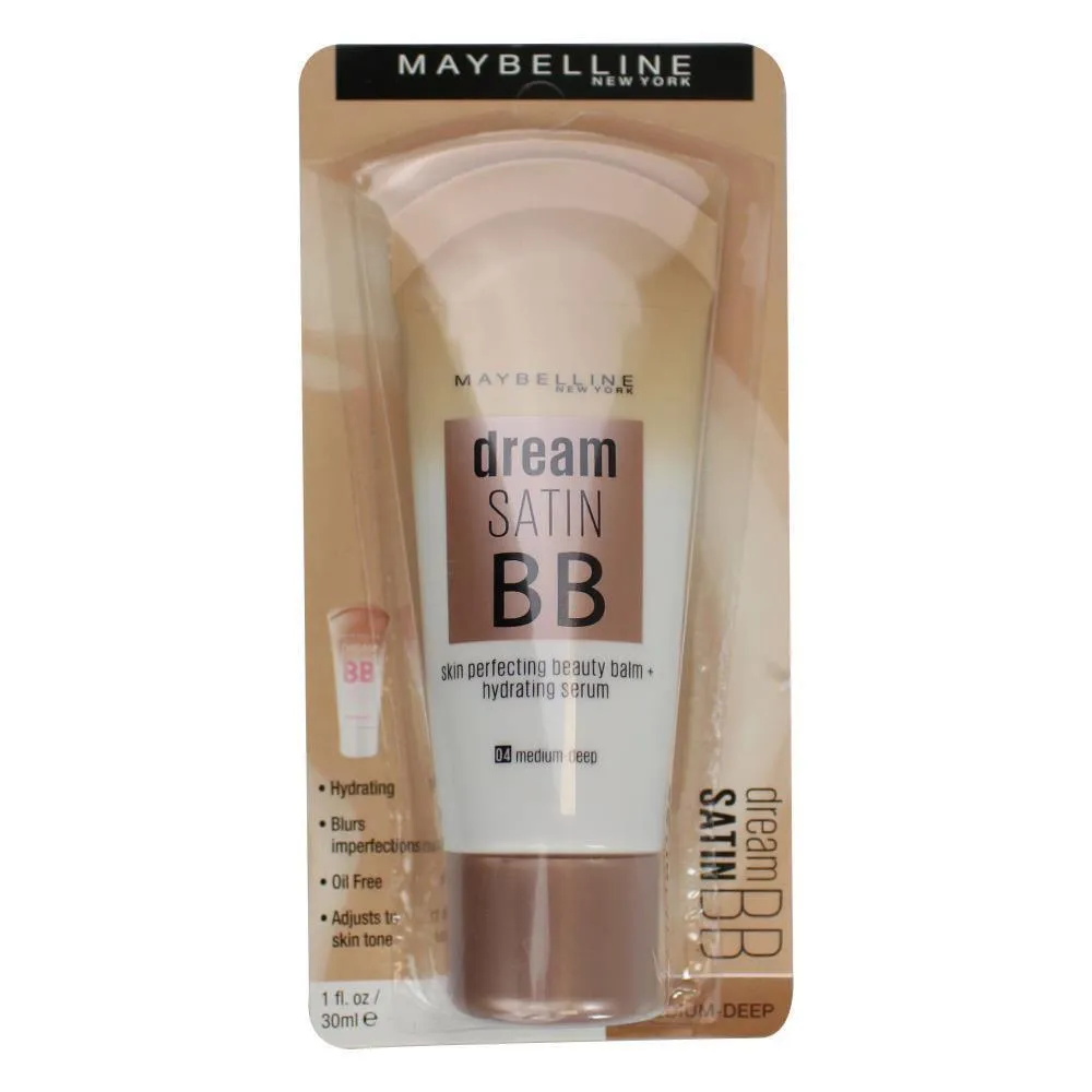 MAYBELLINE 30mL DREAM SATIN BB BEAUTY BALM   HYDRATING SERUM MEDIUM DEEP (CARDED)
