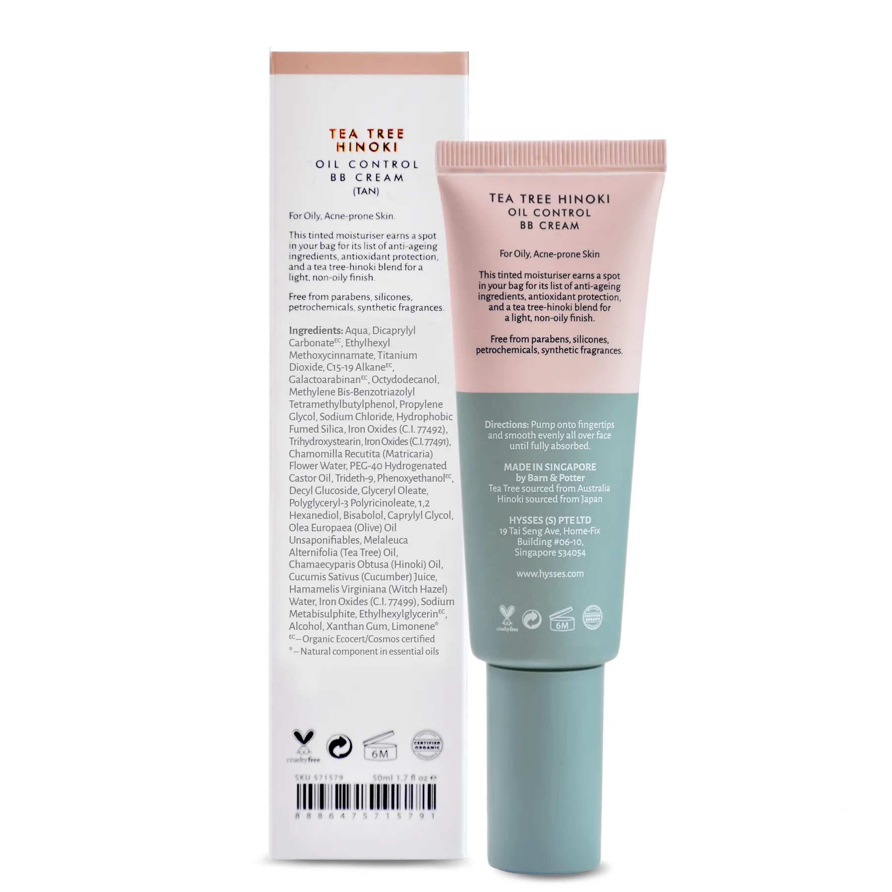 Oil Control BB Cream Tea Tree Hinoki SPF20, Tan