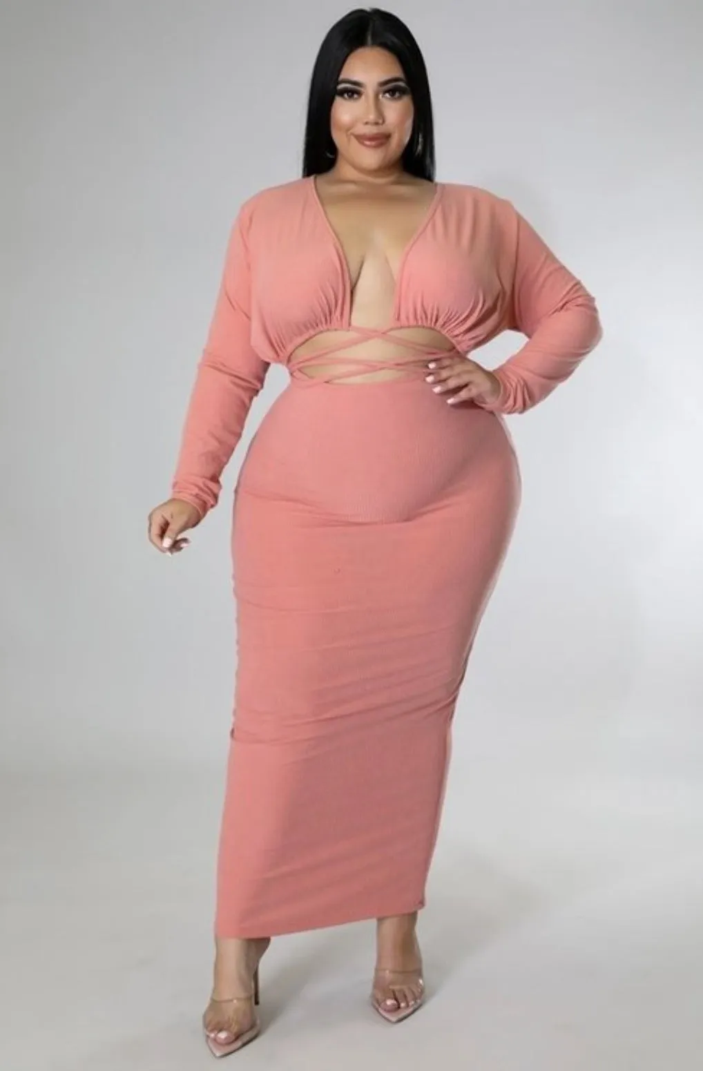 Peach me dress curvy collection
