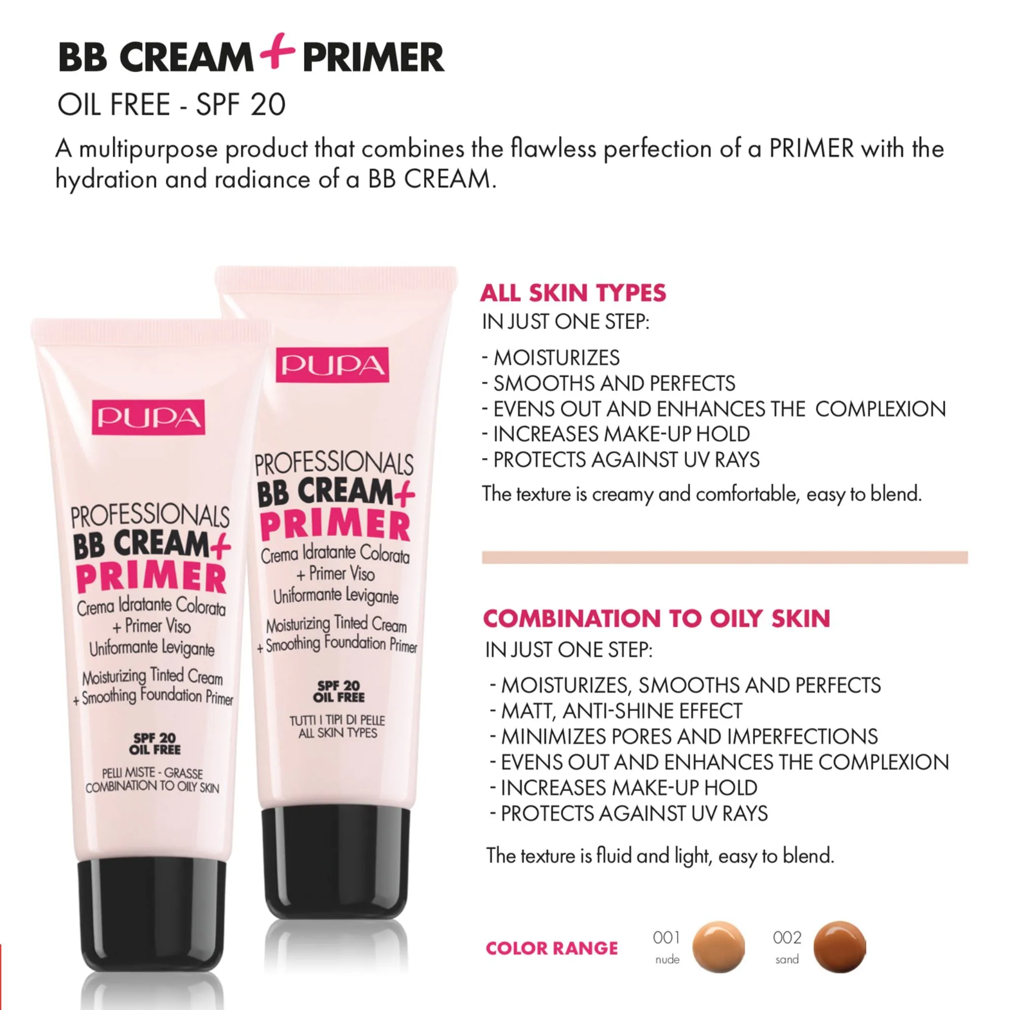 PUPA Milano Professional BB Cream   Primer 50ml #001 Nude