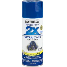Rust-Oleum Painter's Touch 2X Ultra Cover Gloss Deep Blue Paint Primer Spray Paint 12 oz