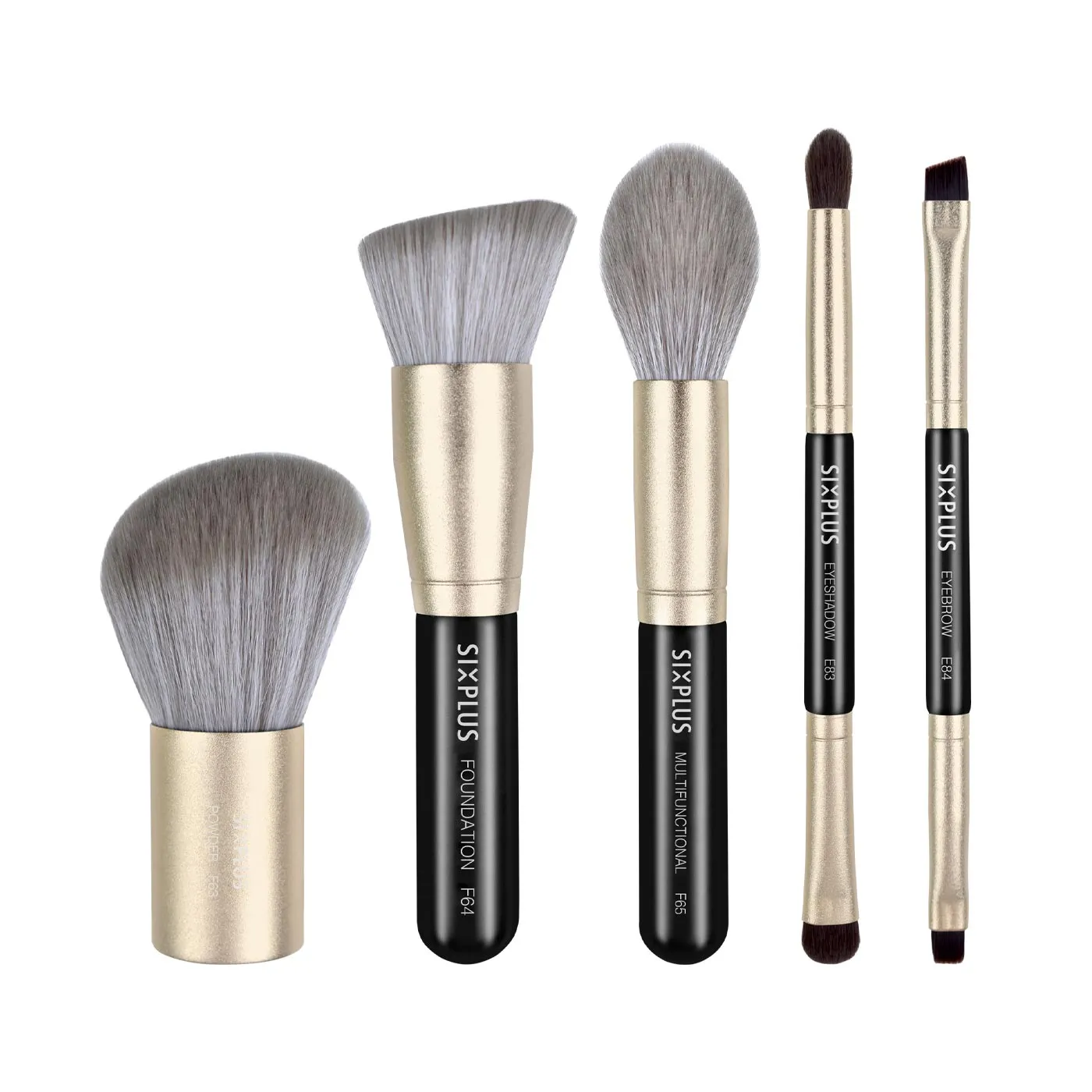 SIXPLUS 5PCS Portable Makeup Brush Set