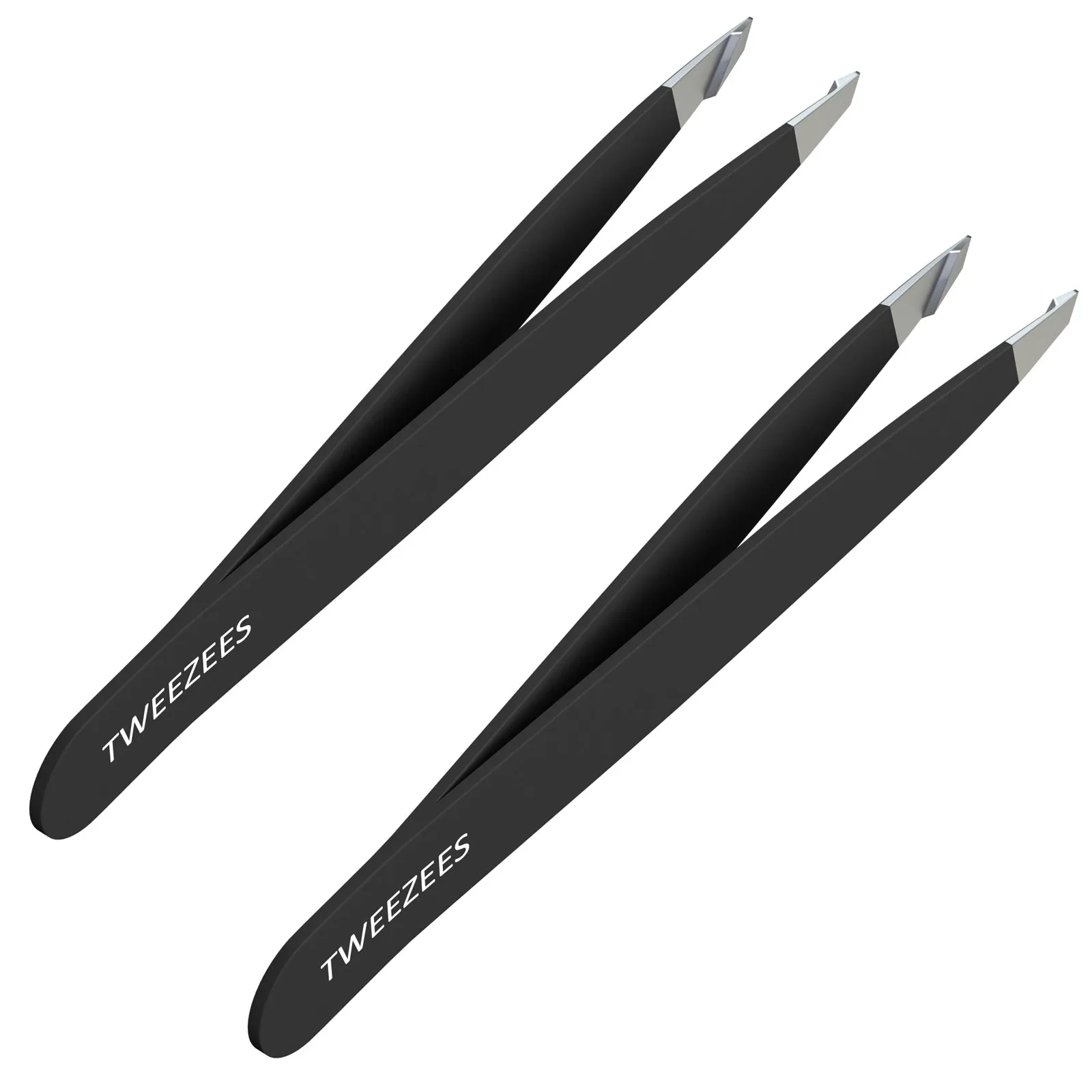 Slant Tip Tweezers |Stainless Steel | Black