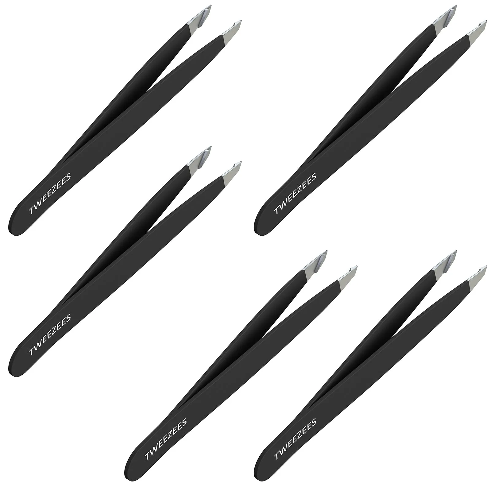Slant Tip Tweezers |Stainless Steel | Black