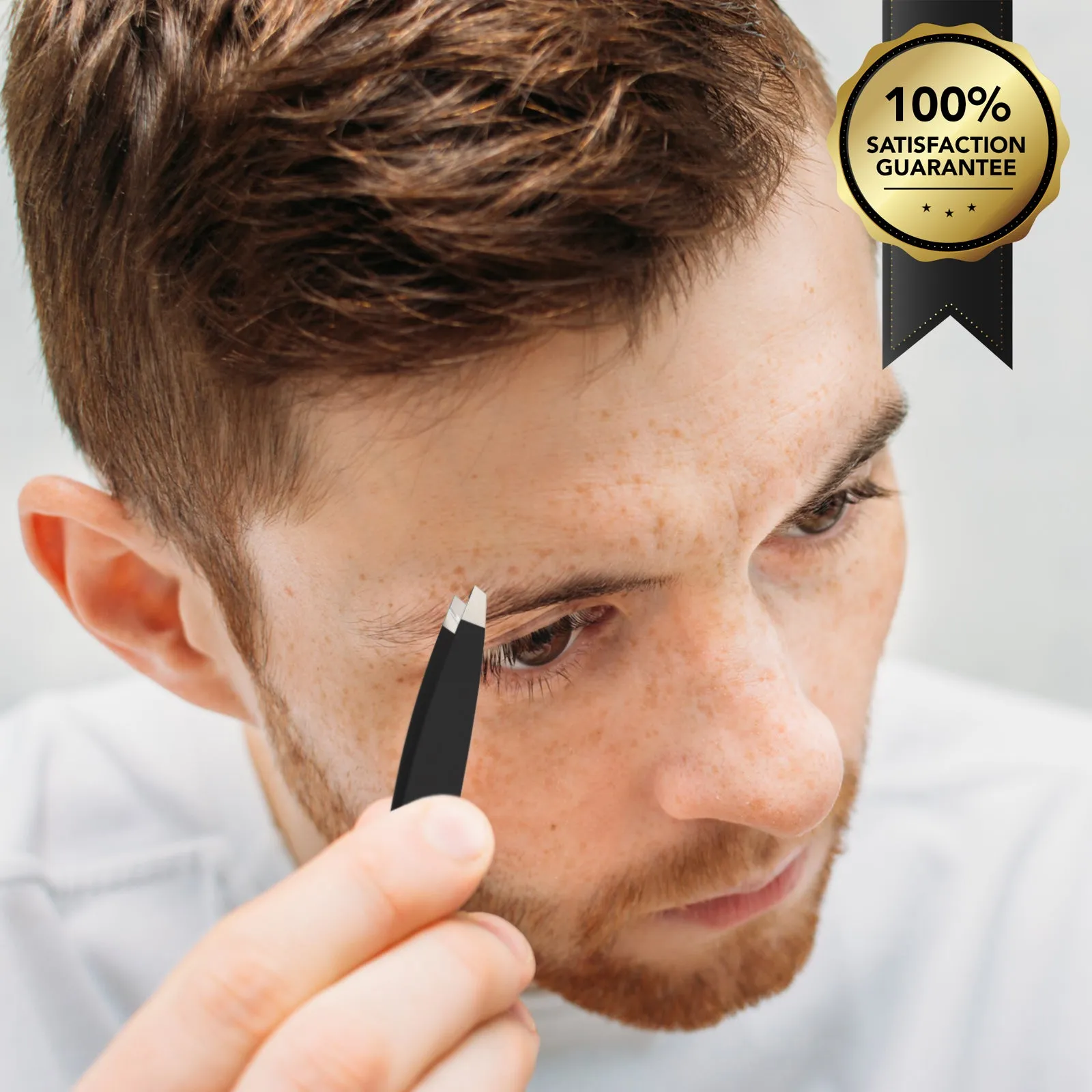 Slant Tip Tweezers |Stainless Steel | Black