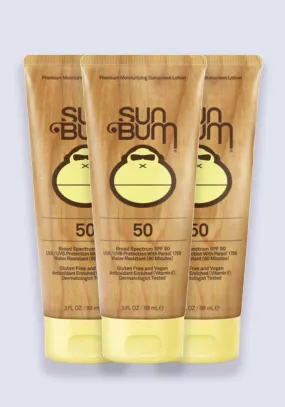 Sun Bum Original Face SPF 50 Sunscreen Lotion 88ml - 3 Pack Saver