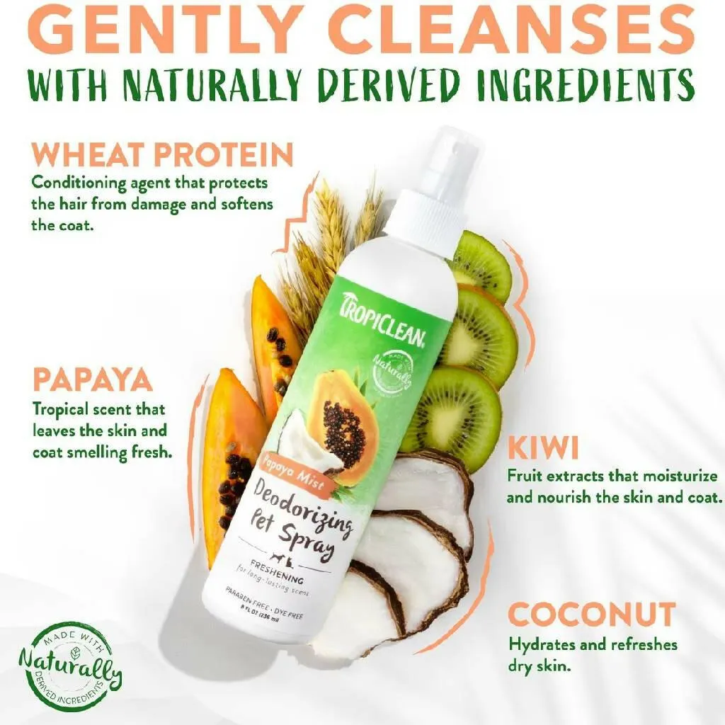 Tropiclean Papaya Mist Deodorizing Pet Spray (8 oz)