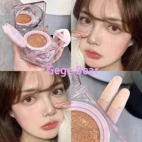 Yeknu Concealer Face Foundation Full Coverage Air Cushion BB Cream Brighten Skin Tone Gege Bear Light Natural Liquid Foundation Makeup