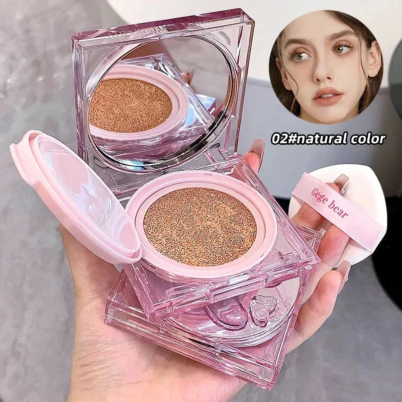 Yeknu Concealer Face Foundation Full Coverage Air Cushion BB Cream Brighten Skin Tone Gege Bear Light Natural Liquid Foundation Makeup