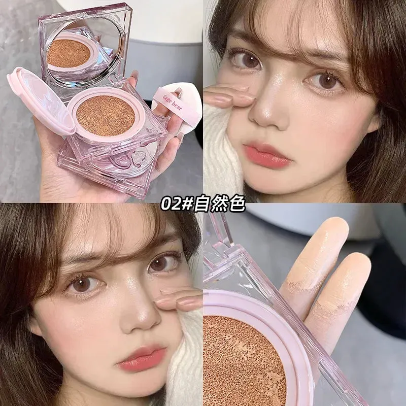 Yeknu Concealer Face Foundation Full Coverage Air Cushion BB Cream Brighten Skin Tone Gege Bear Light Natural Liquid Foundation Makeup