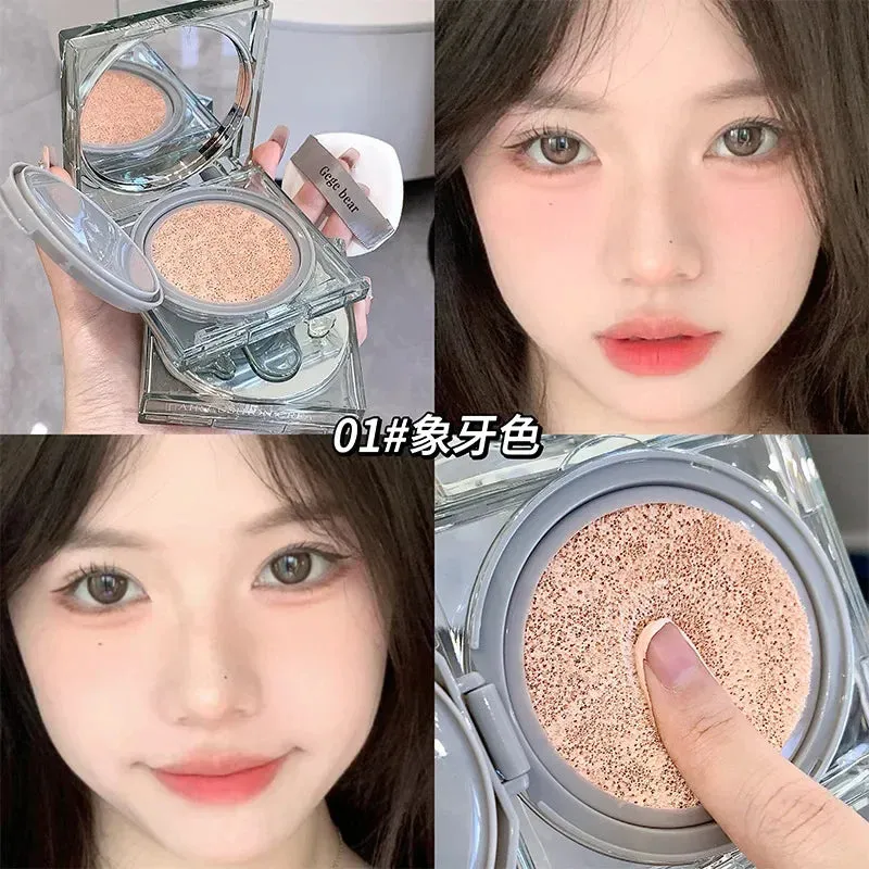 Yeknu Concealer Face Foundation Full Coverage Air Cushion BB Cream Brighten Skin Tone Gege Bear Light Natural Liquid Foundation Makeup